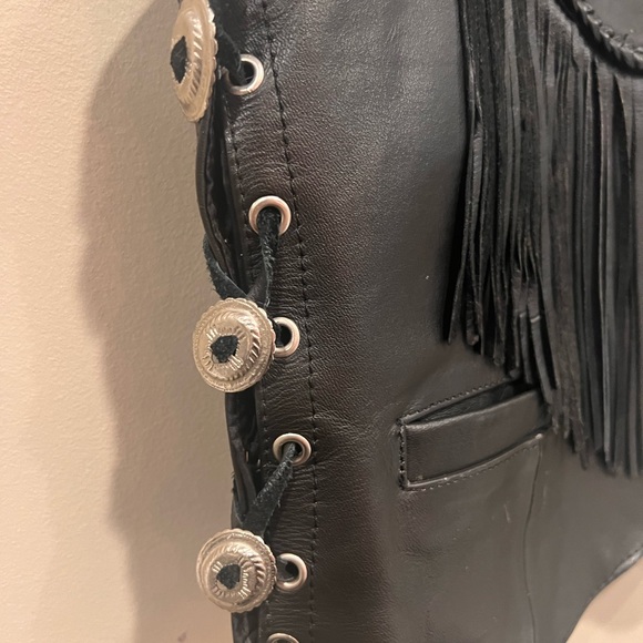 Harley-Davidson Black Leather Fringe Vest – Antelope Creek – Size M - Picture 8 of 13